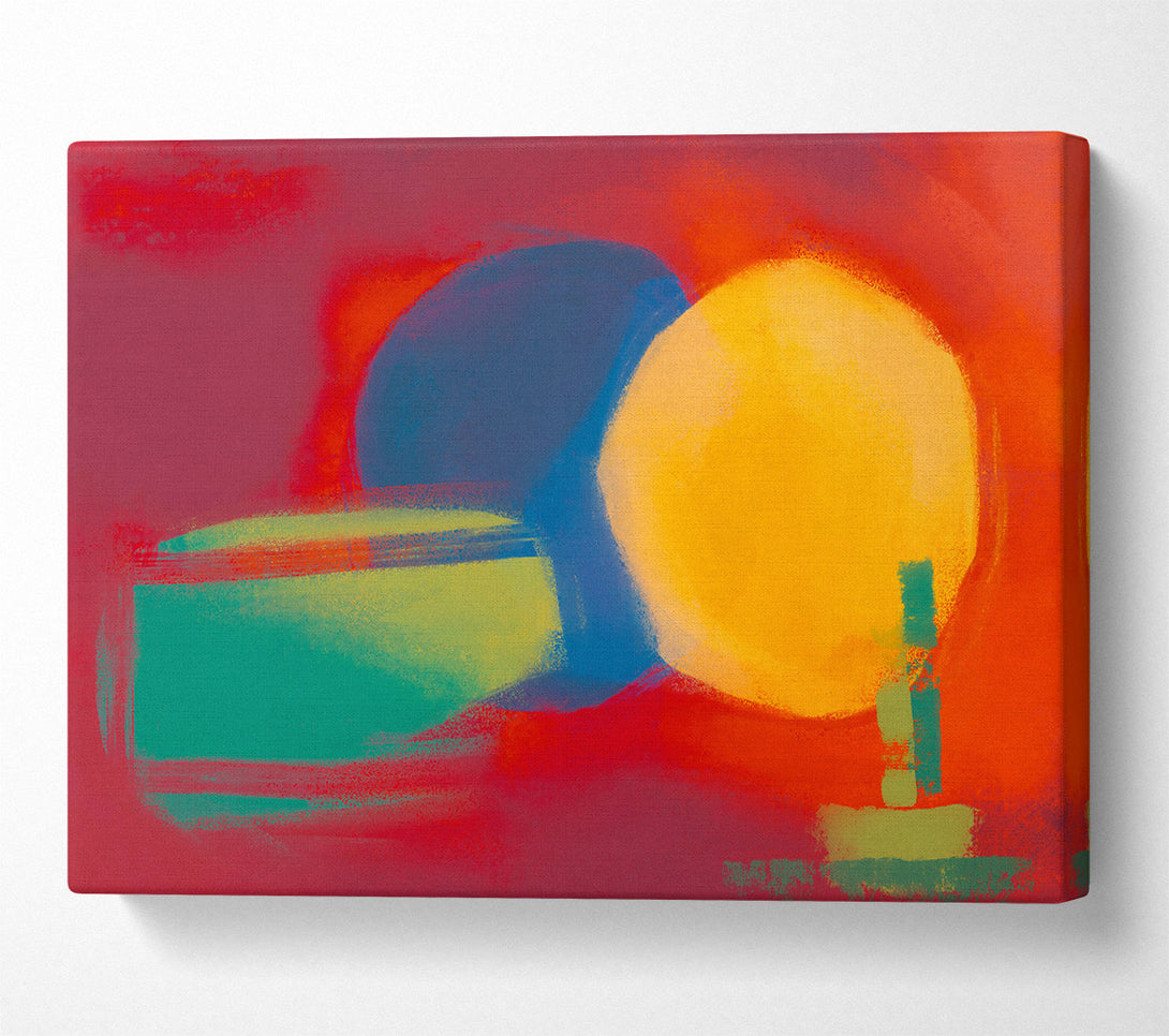  A Canvas Print of Crimson Sunlit Forms Canvas Print