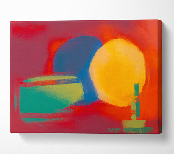  A Canvas Print of Crimson Sunlit Forms Canvas Print