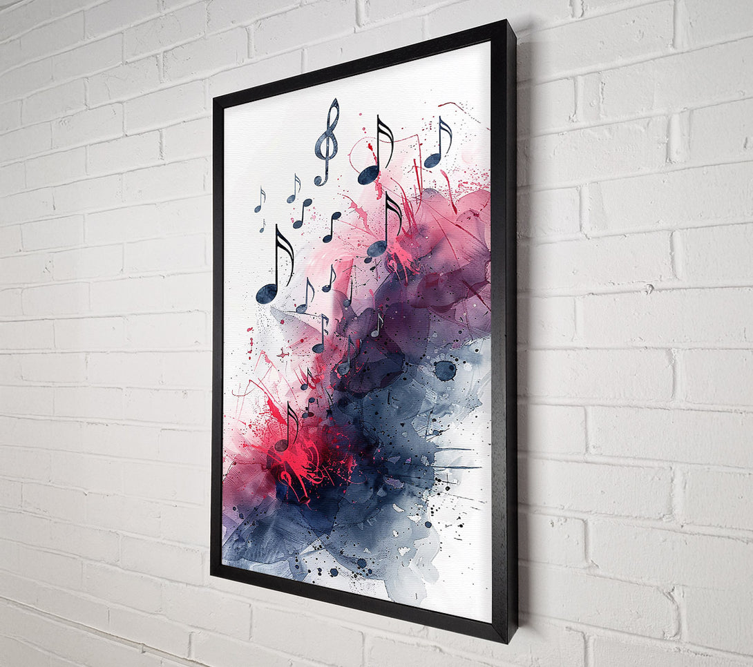  A Canvas Print of Crimson Music Notes Canvas Wall Art
