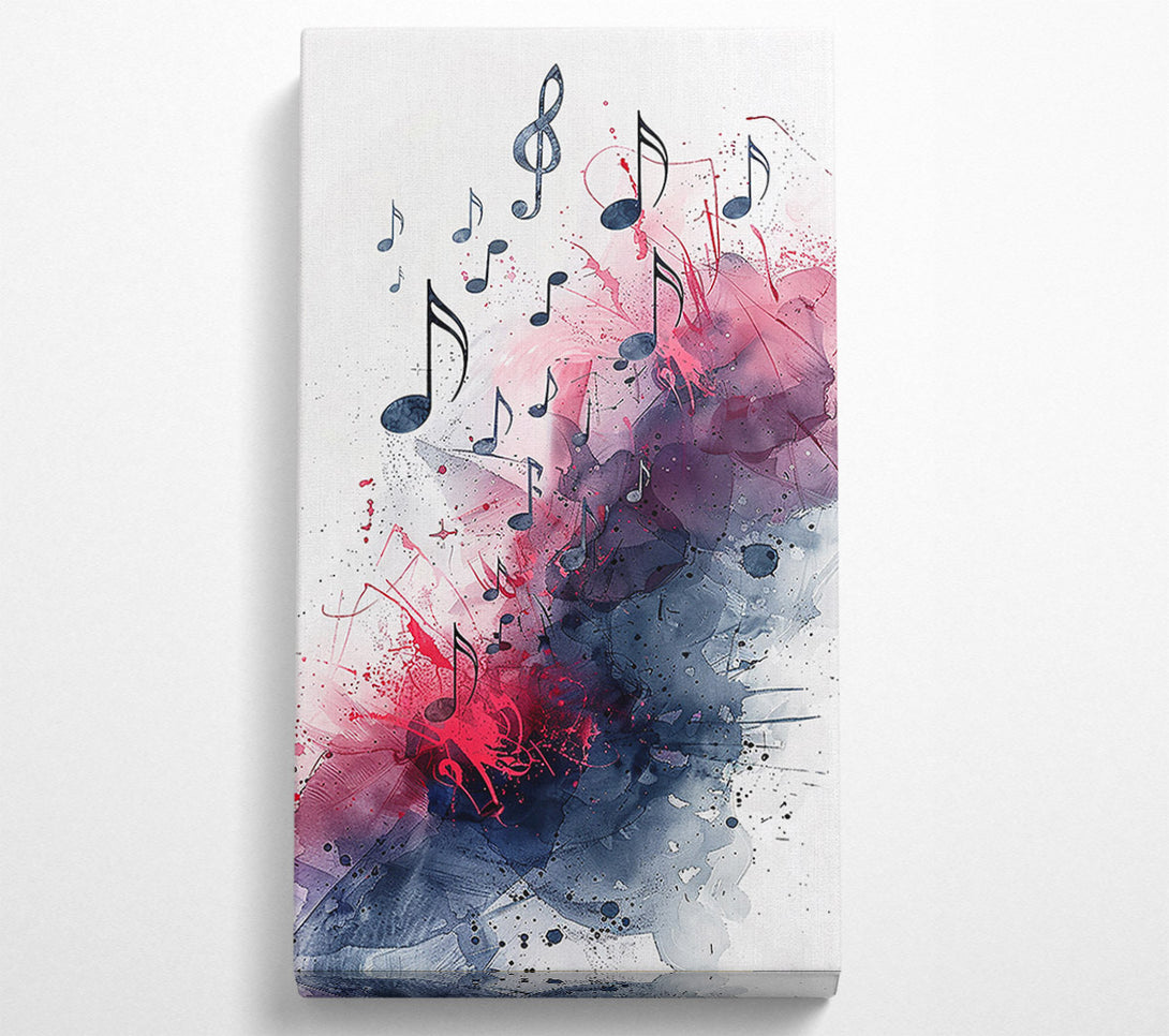  A Canvas Print of Crimson Music Notes Canvas Wall Art