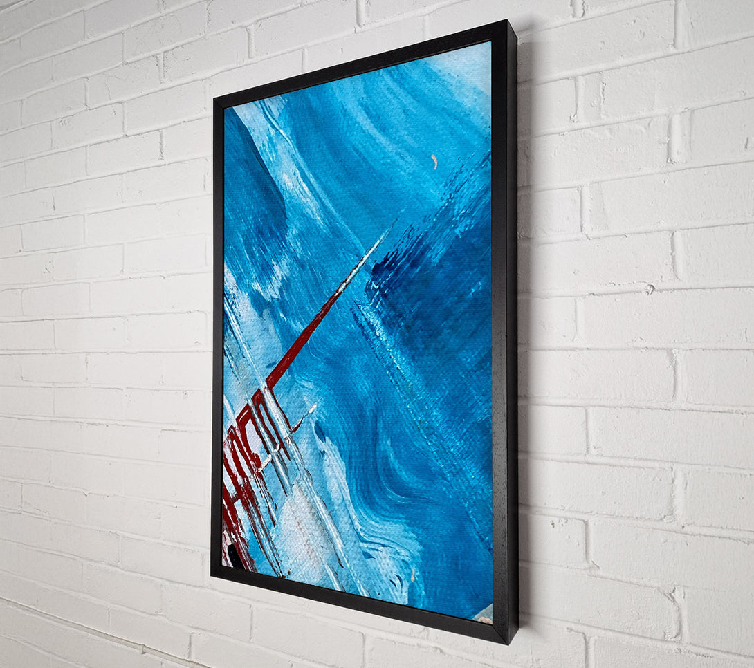  A Canvas Print of Azure And Crimson Strokes Canvas Art
