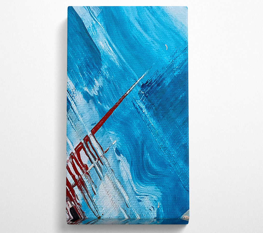  A Canvas Print of Azure And Crimson Strokes Canvas Art