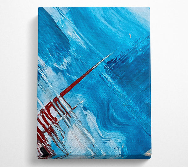  A Canvas Print of Azure And Crimson Strokes Canvas Art