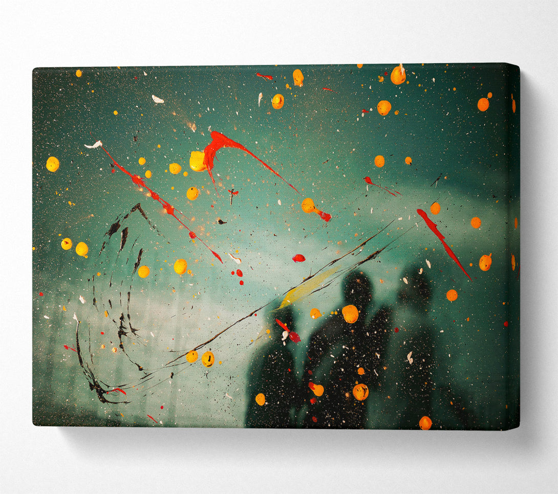  A Canvas Print of Teal Splashes Of Color Canvas Wall Art