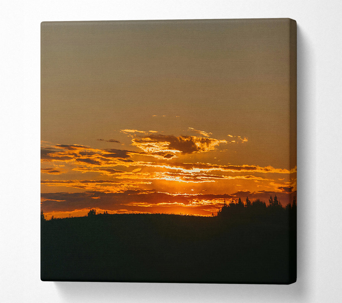  A Canvas Print of Golden Horizon Sunset Canvas Wall Art