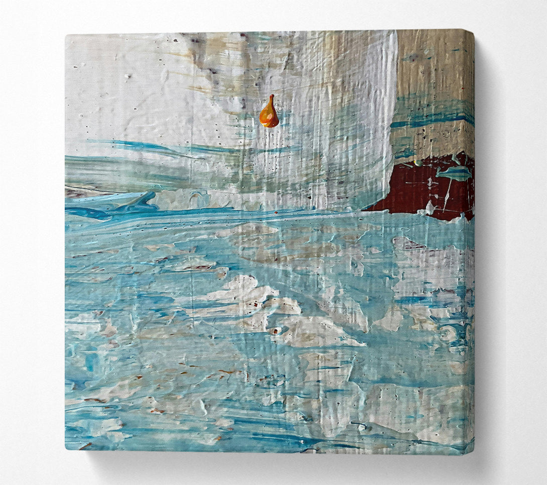  A Canvas Print of Azure And Gold Drip Canvas Art