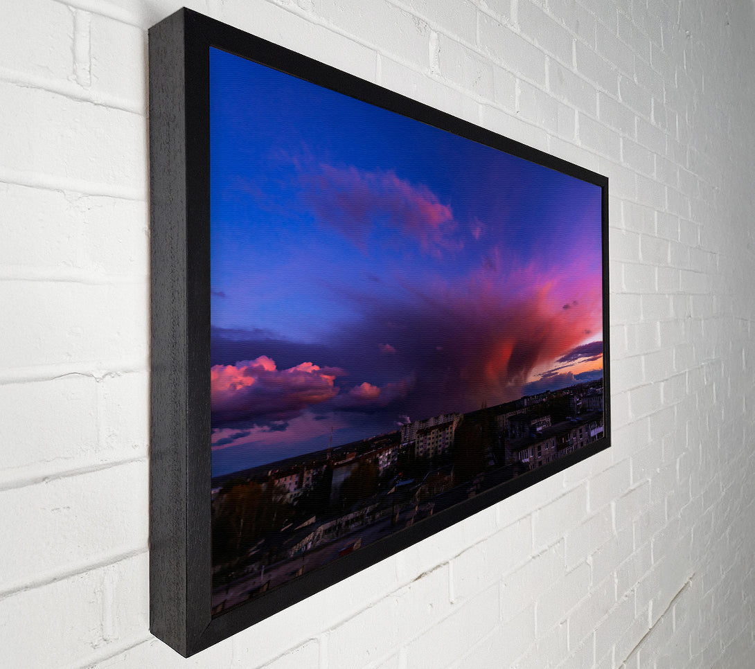  A Canvas Print of Pink City Sunset Canvas Wall Art