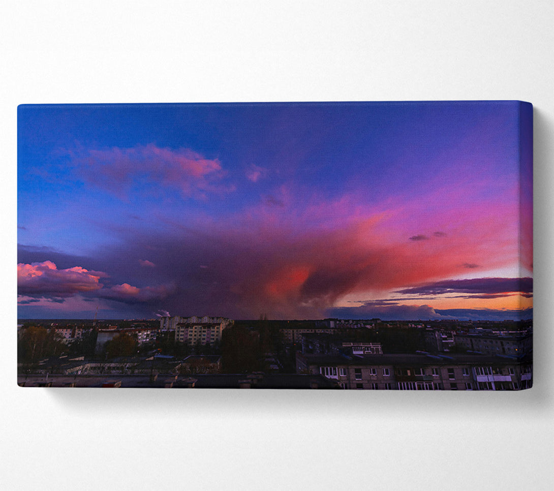  A Canvas Print of Pink City Sunset Canvas Wall Art