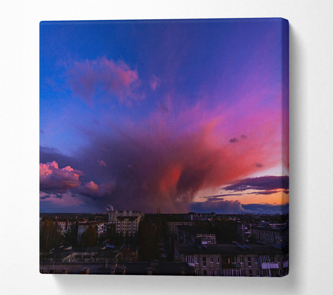  A Canvas Print of Pink City Sunset Canvas Wall Art