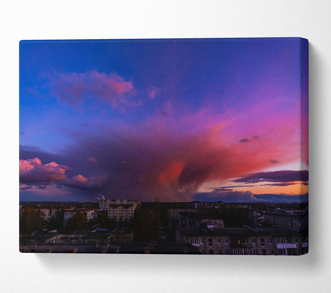  A Canvas Print of Pink City Sunset Canvas Wall Art