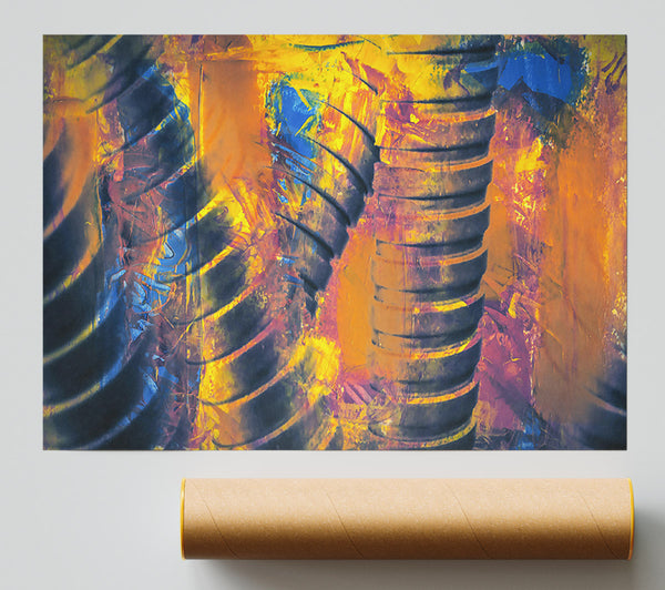 Golden Abstract Layers Poster