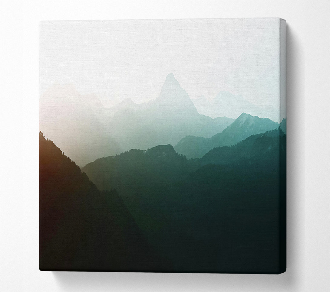 A Canvas Print of Teal Mountain Fog Canvas Print