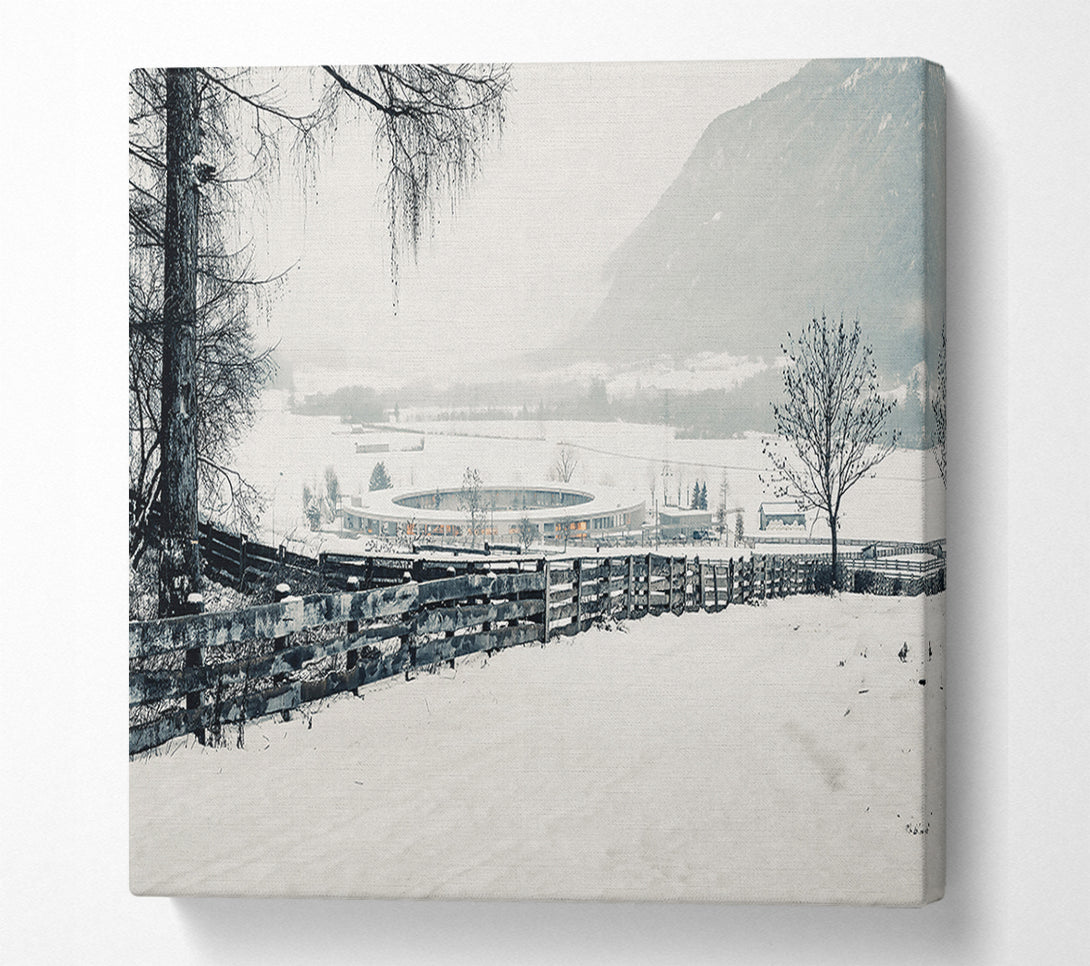  A Canvas Print of White Winter Circle Canvas Art