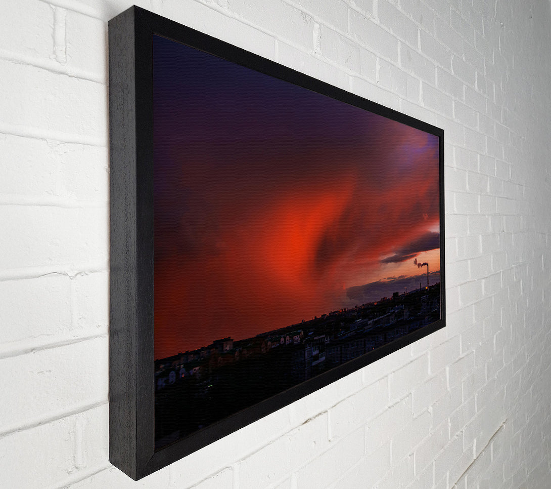  A Canvas Print of Crimson Sunset Cityscape Canvas Print
