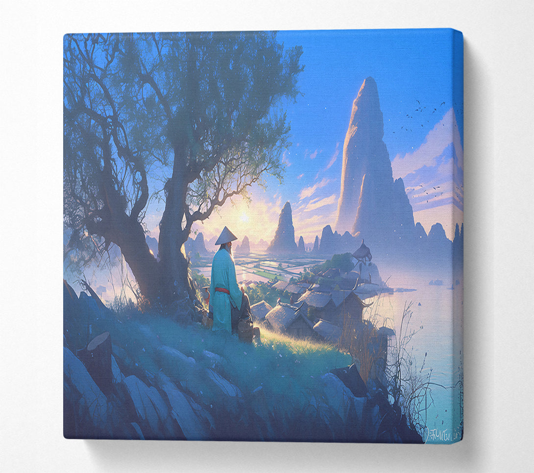  A Canvas Print of Blue Serenity'S Peak Canvas Wall Art