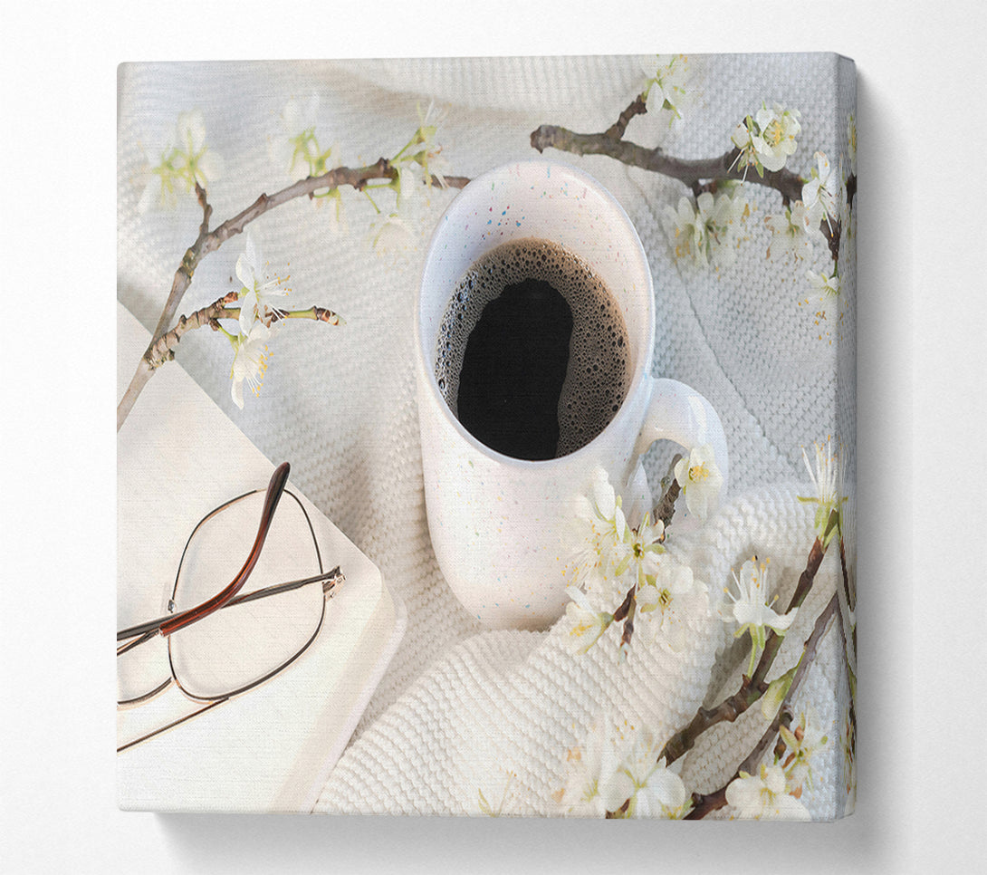  A Canvas Print of White Speckled Coffee Canvas Print
