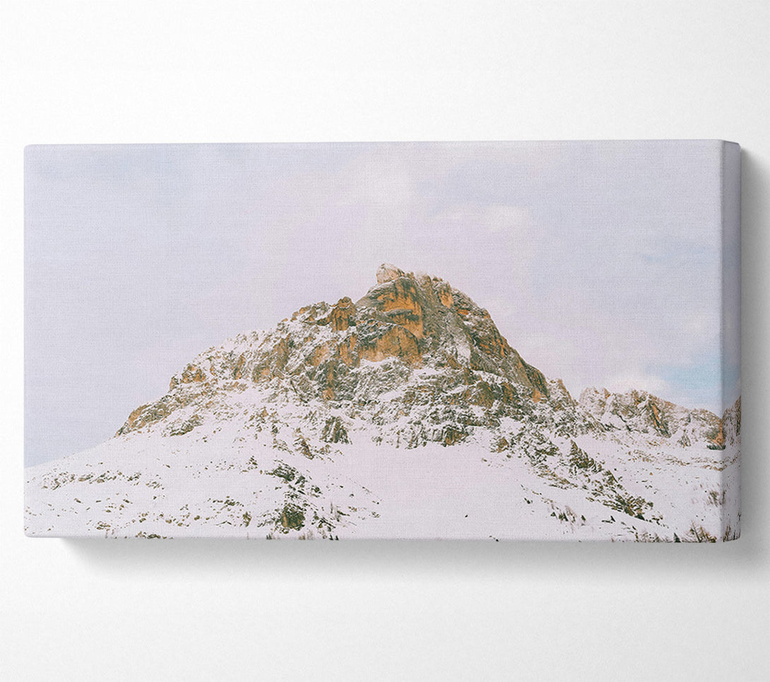  A Canvas Print of Golden Peak In Snow Canvas Art