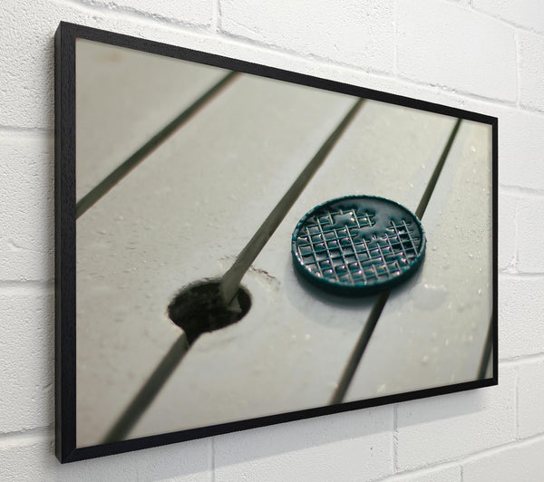 Teal Gridded Drip