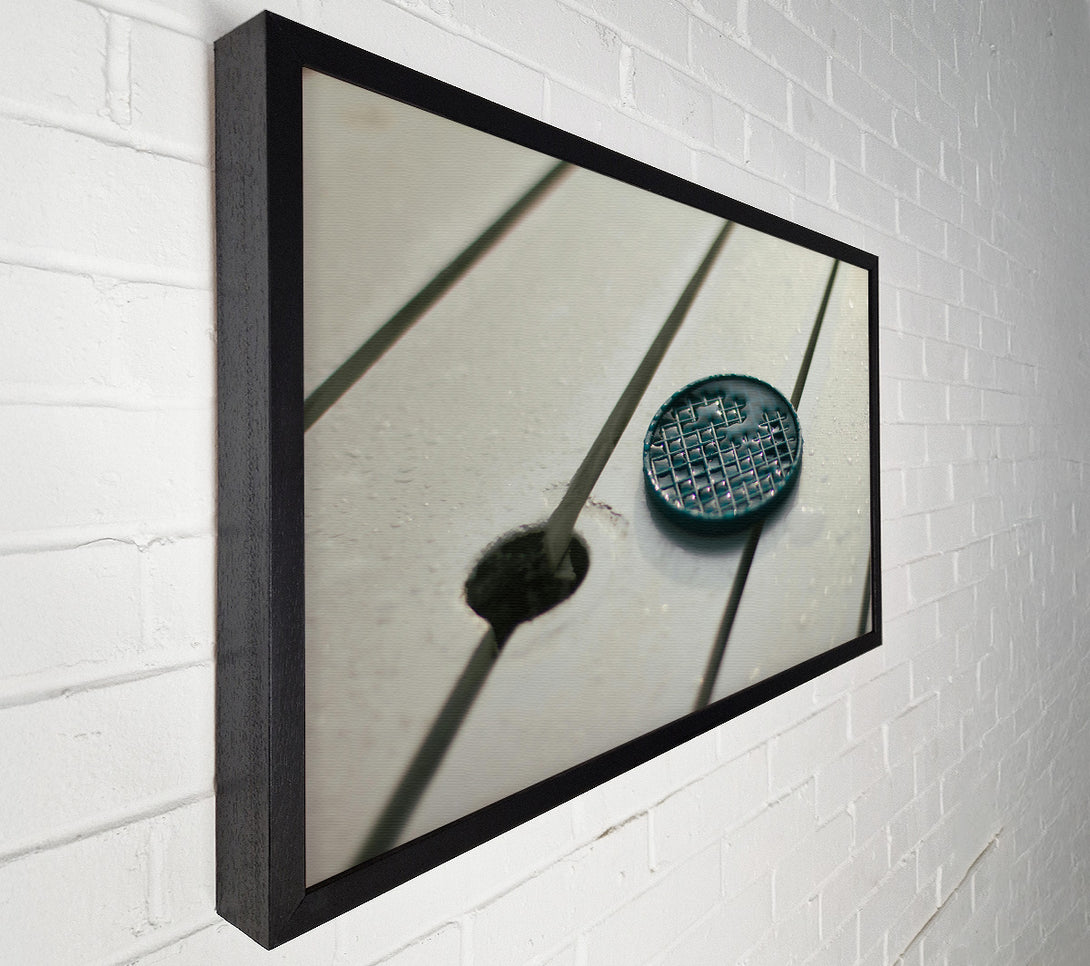  A Canvas Print of Teal Gridded Drip Canvas Print