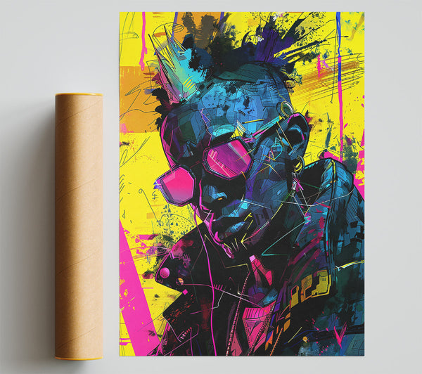 Yellow Neon Rebel Poster