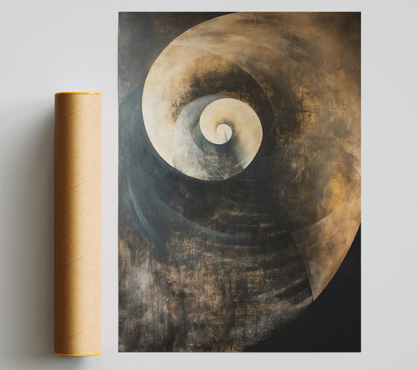 Golden Spiral Descent Poster