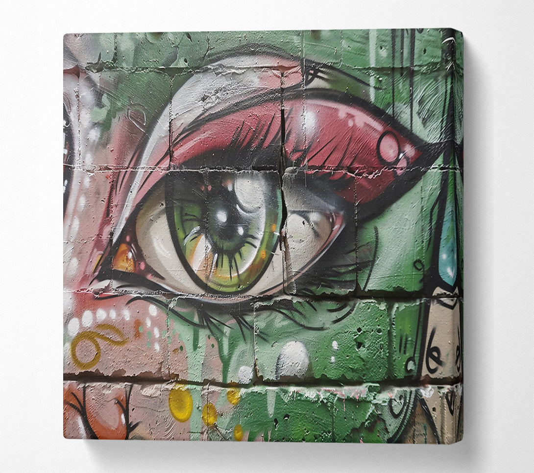  A Canvas Print of Green Eyed Urban Art Canvas Print