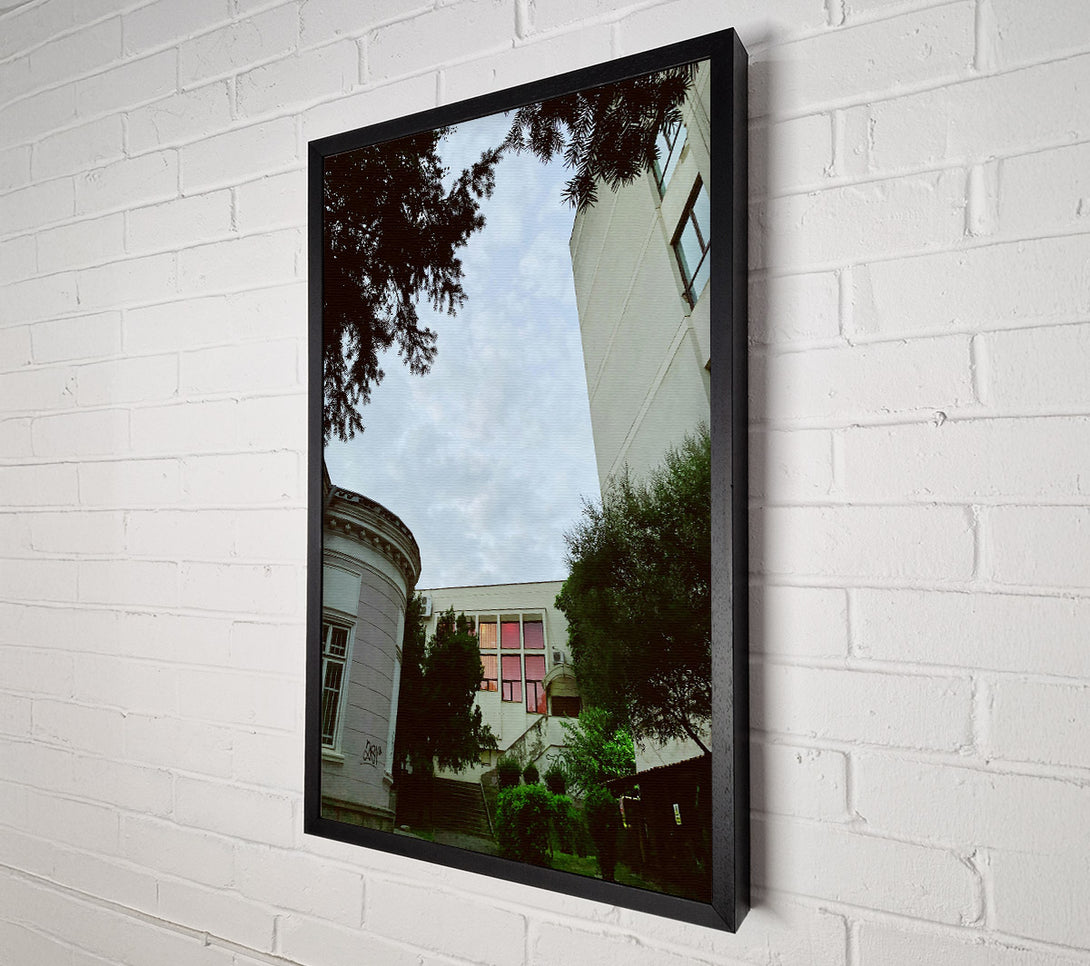  A Canvas Print of Pink Light Buildings Canvas Print