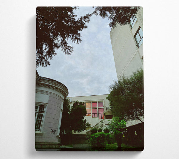  A Canvas Print of Pink Light Buildings Canvas Print