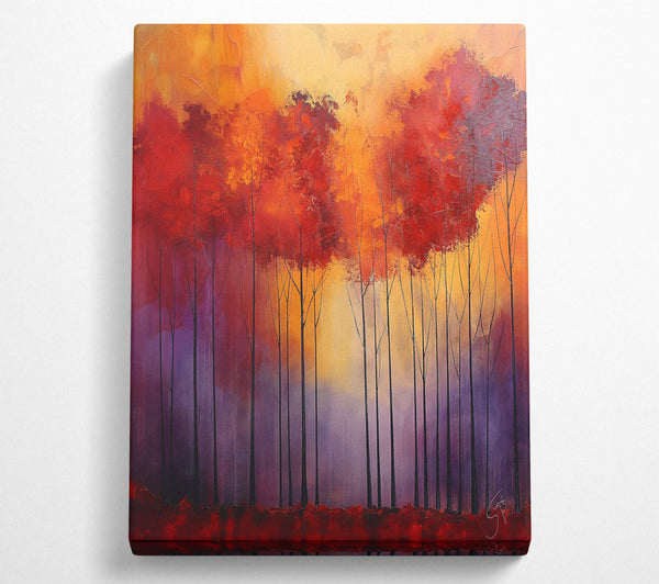  A Canvas Print of Autumn Trees Art Canvas Art