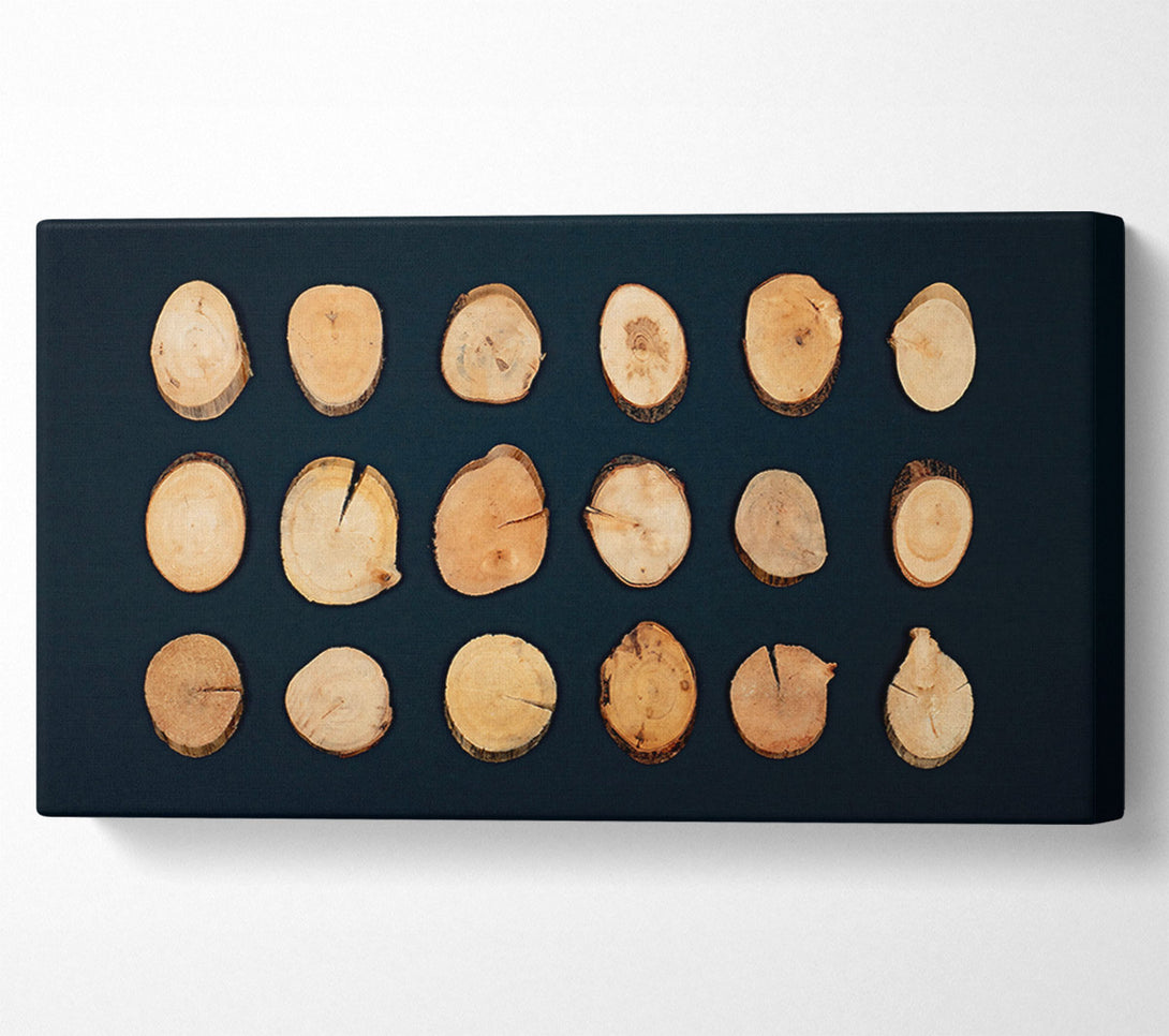 A Canvas Print of Golden Wood Rounds Canvas Wall Art