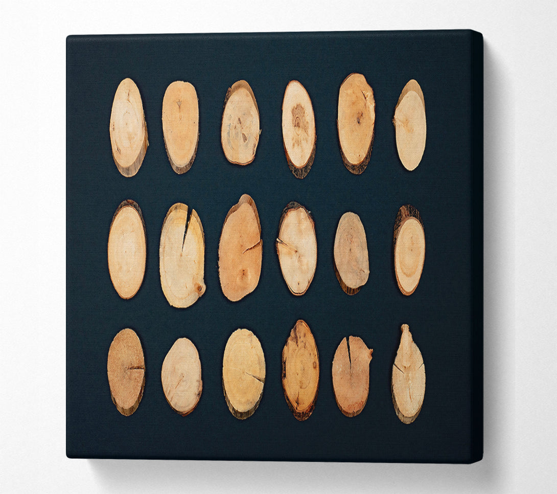  A Canvas Print of Golden Wood Rounds Canvas Wall Art