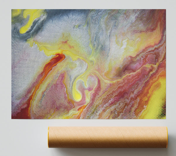 Golden Swirls Of Fire Print