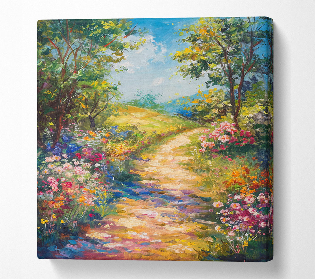  A Canvas Print of Autumn Woodland Walk Bloom Canvas Print