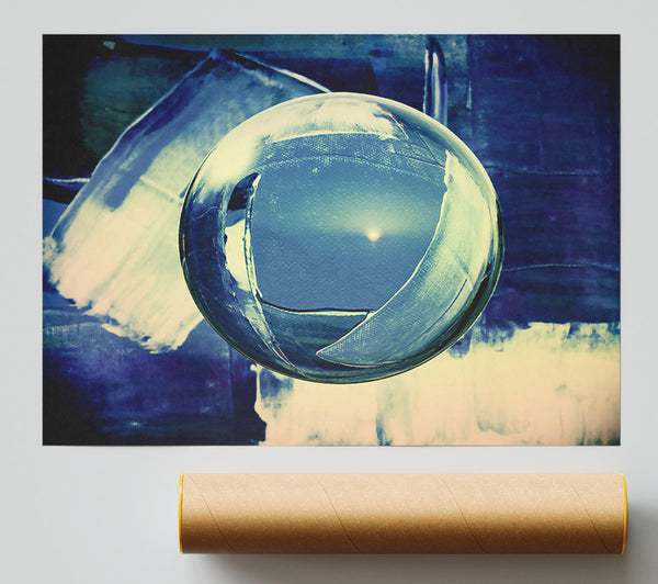 Blue Orb Reflection Poster