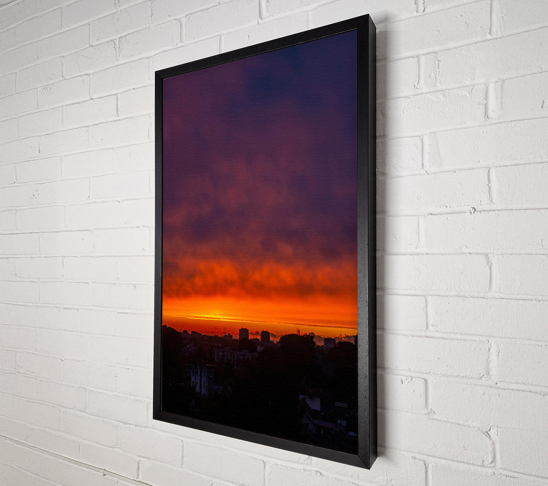  A Canvas Print of Crimson Skyline Dawn Canvas Print