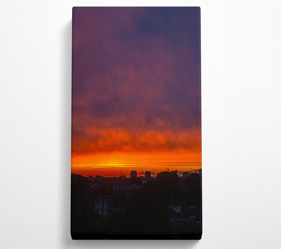  A Canvas Print of Crimson Skyline Dawn Canvas Print