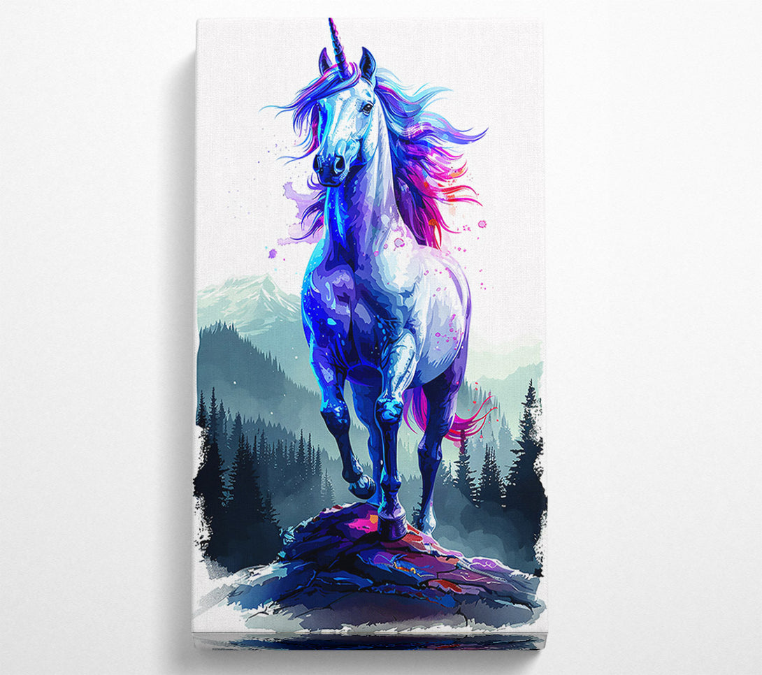  A Canvas Print of Blue Mystical Unicorn Canvas Art