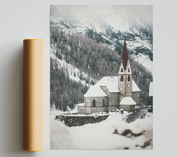 Stone Church In White Giclee Print