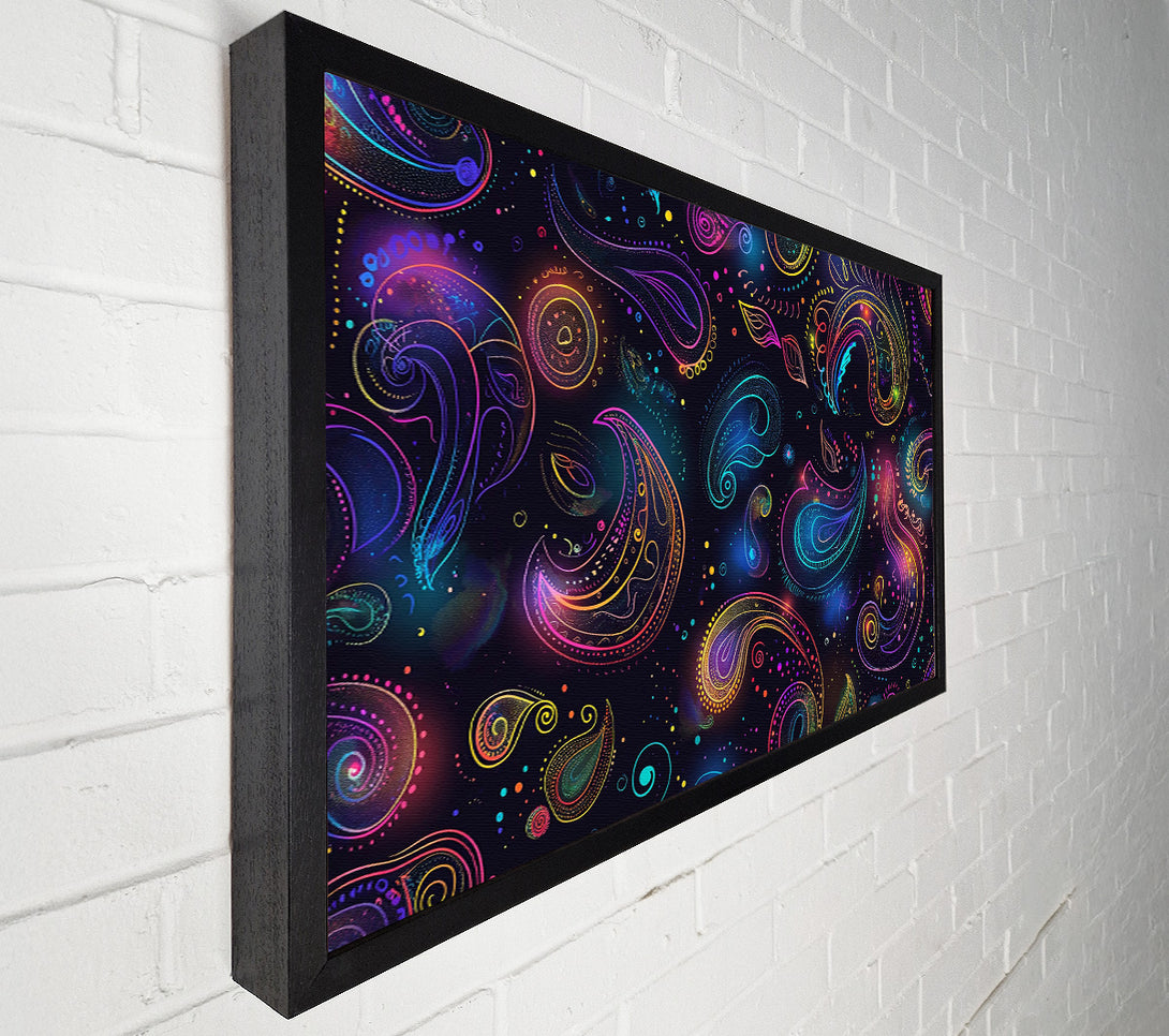  A Canvas Print of Neon Paisley Dreams Canvas Wall Art