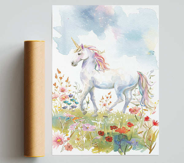 Blue Sky Unicorn Dream Giclee Print
