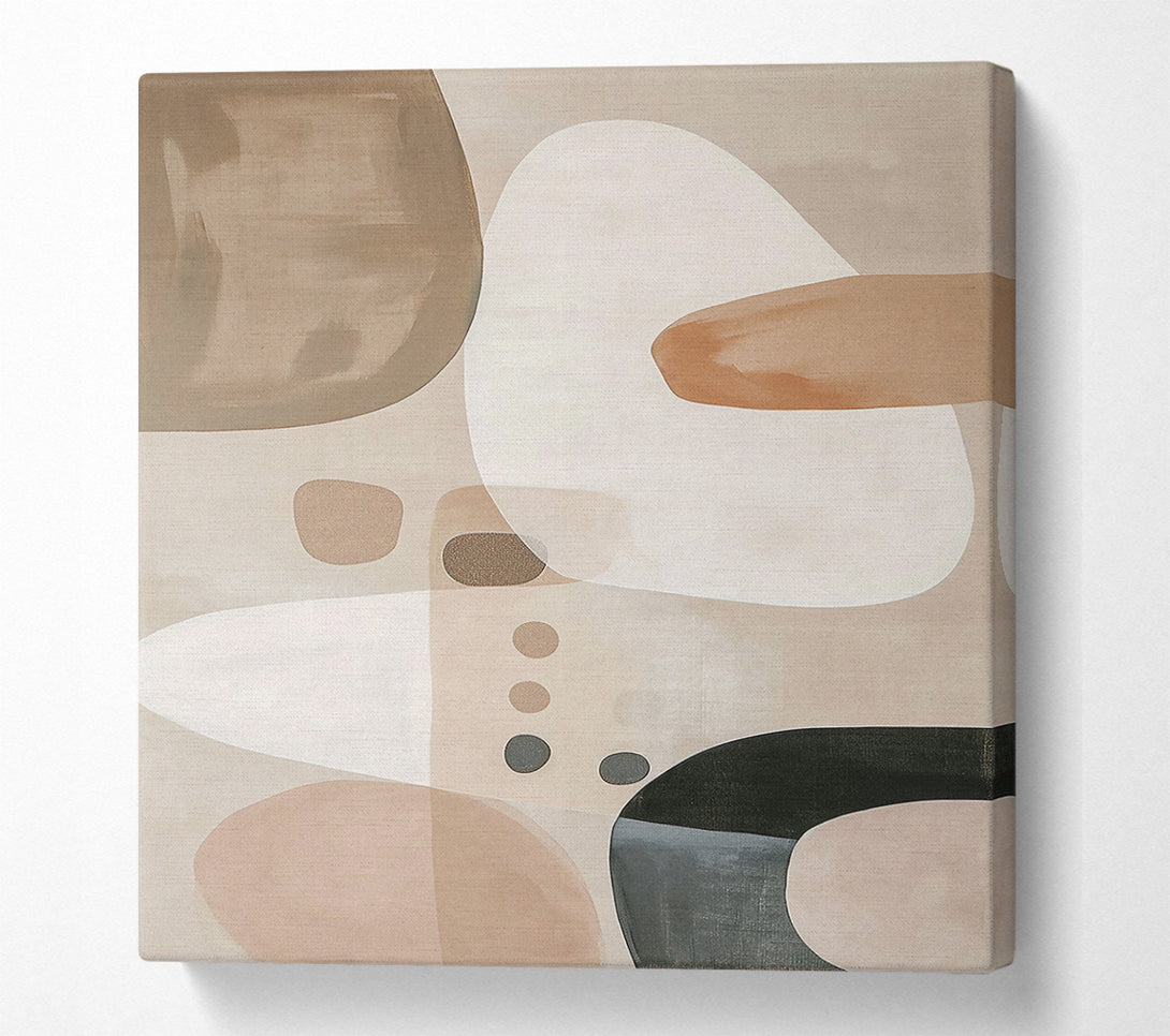  A Canvas Print of Beige Abstract Shapes Canvas Print