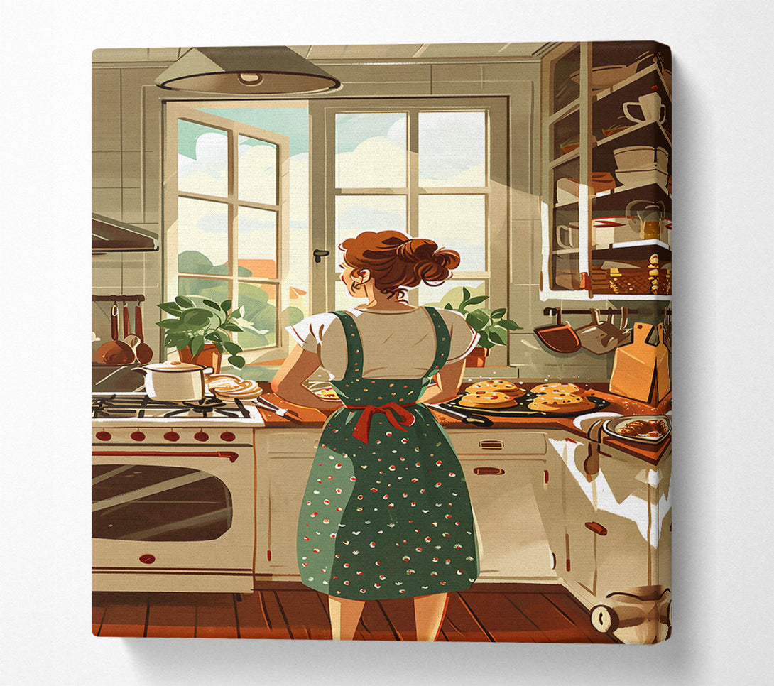  A Canvas Print of Green Kitchen Sunshine Canvas Wall Art