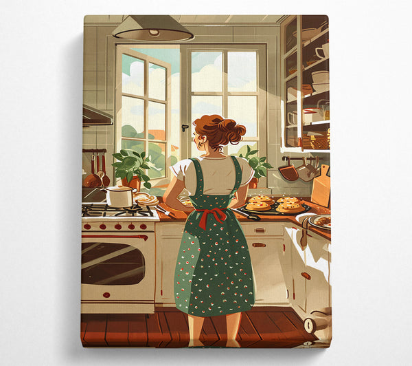  A Canvas Print of Green Kitchen Sunshine Canvas Wall Art