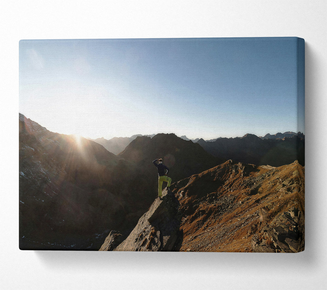  A Canvas Print of Golden Mountain Peak Canvas Print