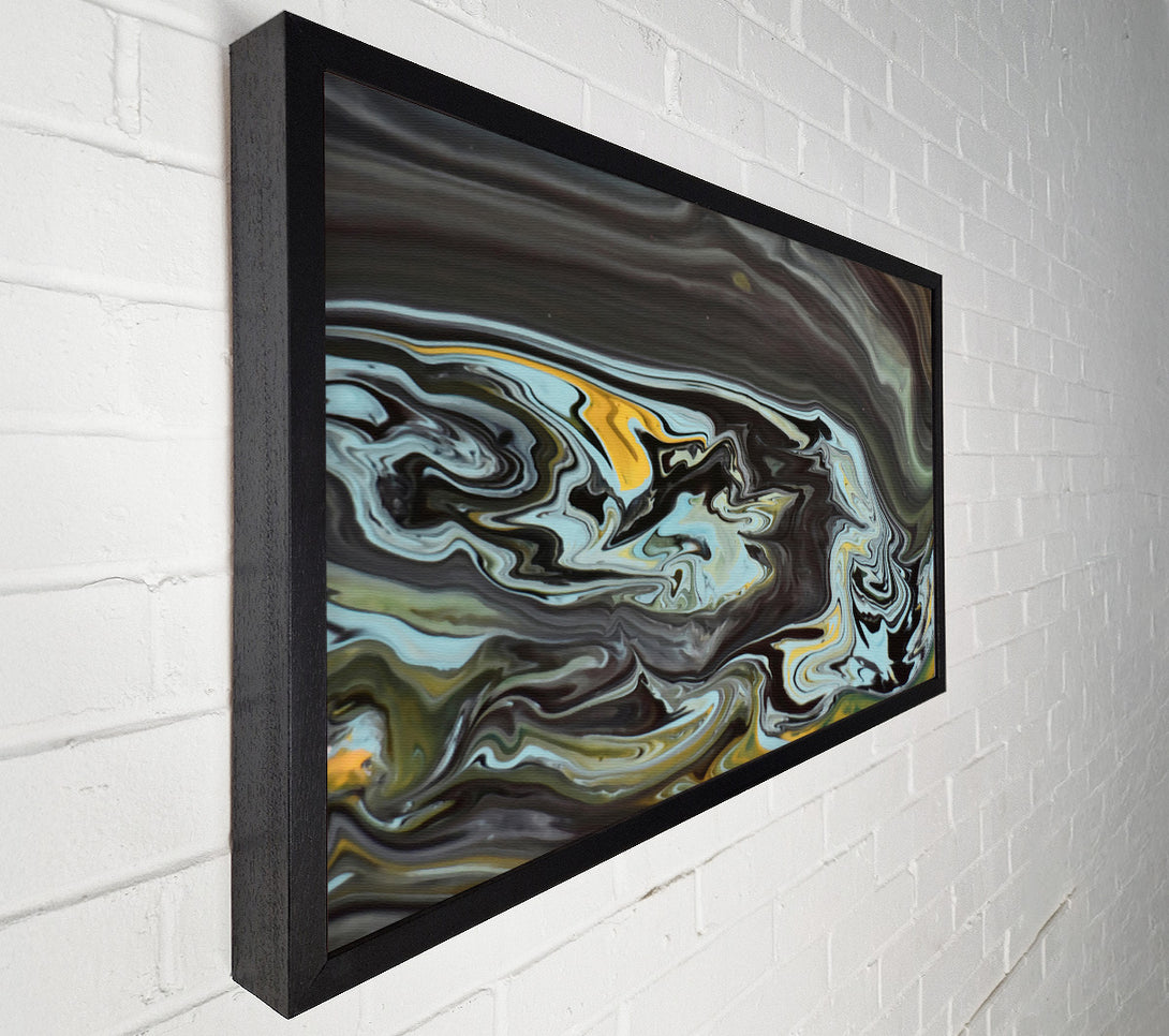  A Canvas Print of Black & Aqua Swirl Canvas Art