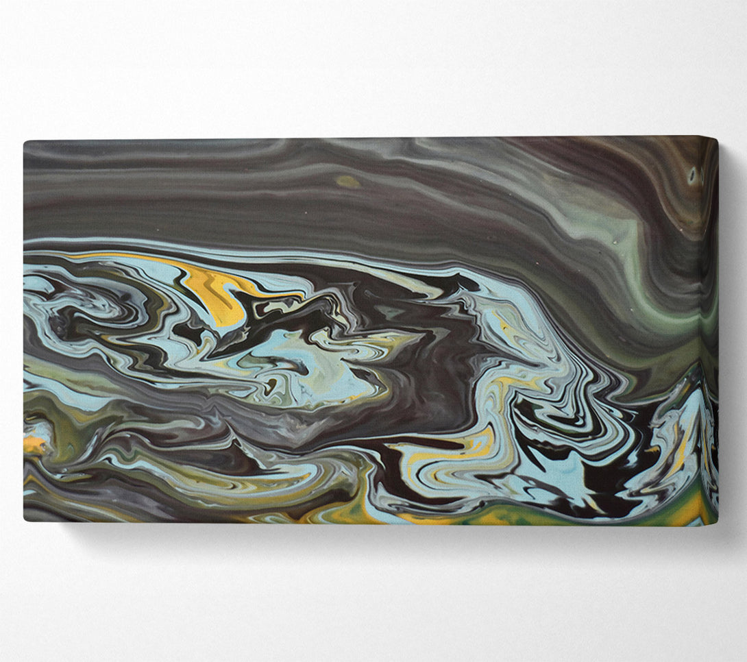  A Canvas Print of Black & Aqua Swirl Canvas Art