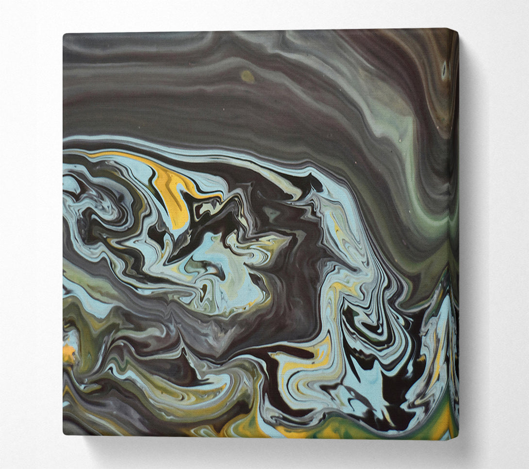  A Canvas Print of Black & Aqua Swirl Canvas Art