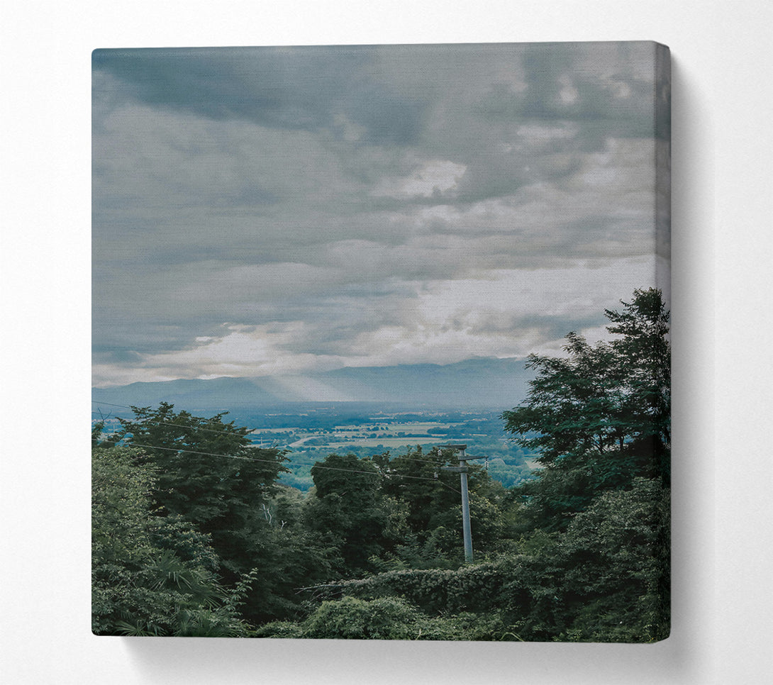  A Canvas Print of Grey Clouds Over Valley Canvas Wall Art