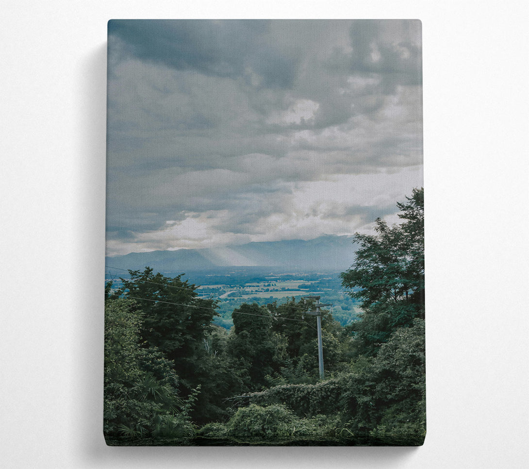  A Canvas Print of Grey Clouds Over Valley Canvas Wall Art