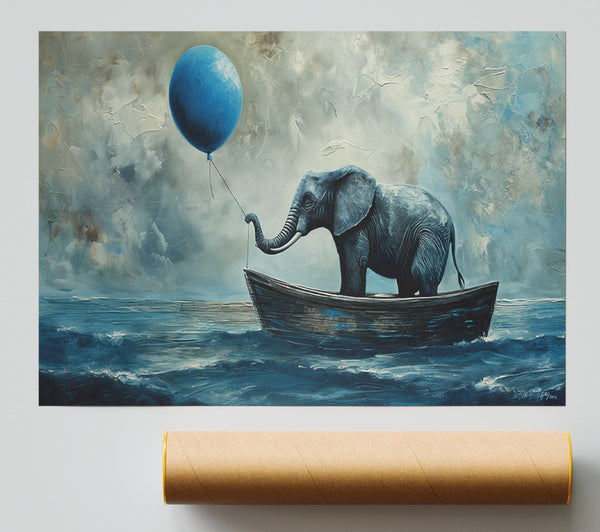 Balloon Elephant Giclee Print